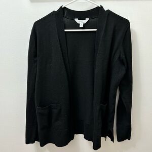 Time and Tru Women's Open Front Cardigan, Size medium black